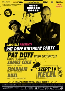 Pat Duff Birthday Party flyer