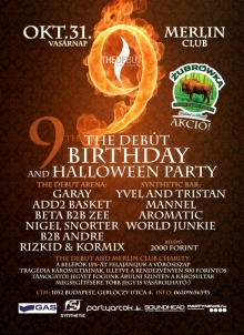 9th The Debut Birthday and Halloween Party flyer