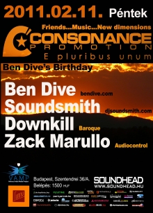 Consonance pres. Ben Dive’s Birthday flyer