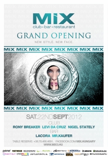 Grand Opening! – MIX Club Bar Restaurant flyer