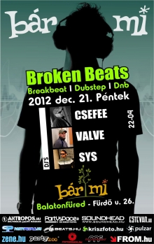 Broken Beats / Tört ütemek flyer