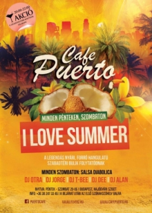 Café Puerto Latin Saturday's - Hajógyári sziget - Díjtalan belépés! flyer